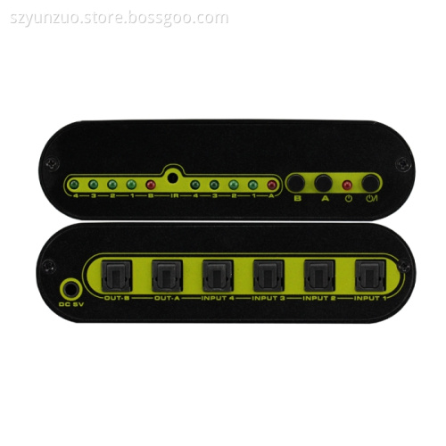 SPdif Toslink Audio Matrix 4 In and 2 Out